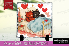 Vintage Valentines Day Slate PNG - Retro Animal Square Slate Product Image 1