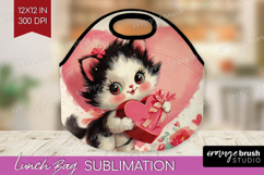 Vintage Valentines Day Lunch Bag - Retro Animal Lunch Bug Product Image 1