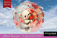 Vintage Valentines Day Wind Spinner Sublimation PNG - Retro Product Image 1