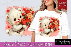 Vintage Valentines Day Square Tshirt Background - Retro PNG Product Image 1