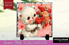 Vintage Valentines Day Slate PNG - Retro Animal Square Slate Product Image 1