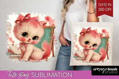 Vintage Valentines Day Tote Bag - Retro Animal Tote Bag PNG Product Image 1