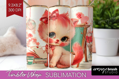 Vintage Valentines Day Tumbler Wrap - Retro Animal Tumbler Product Image 1