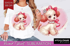 Vintage Valentines Day Round Tshirt Background - Retro PNG Product Image 1