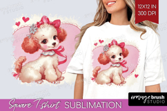 Vintage Valentines Day Square Tshirt Background - Retro PNG Product Image 1