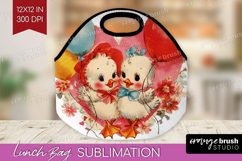 Vintage Valentines Day Lunch Bag - Retro Animal Lunch Bug Product Image 1