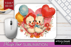 Vintage Valentines Day Mouse Pad Sublimation - Retro Animal Product Image 1