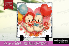 Vintage Valentines Day Slate PNG - Retro Animal Square Slate Product Image 1