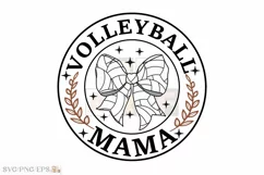 Game Day Coquette Volleyball Mama Bow SVG T-shirt Design Product Image 1