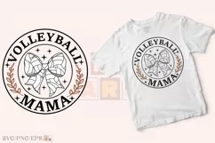 Game Day Coquette Volleyball Mama Bow SVG T-shirt Design Product Image 2