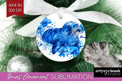 Walrus Floral Ornament PNG Blue Flowers PNG Sublimation Product Image 1