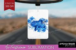 Walrus Floral Air Freshener PNG Blue Flowers PNG Sublimation Product Image 1