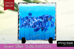 Walrus Floral Slate PNG Sea Blue Square Slate Sublimation Product Image 1