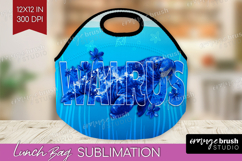Walrus Floral Lunch Bag Sea Blue Lunch Bug PNG Sublimation Product Image 1