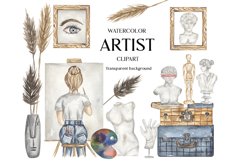 Watercolor Artist Clipart Set Bundle Product Image 1