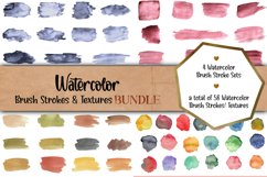Watercolor Brush Strokes and Textures Bundle Product Image 1