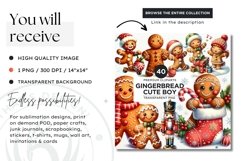 Gingerbread man with snowman Christmas png clipart Product Image 2