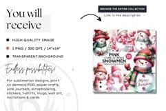 Christmas Pink Snowman PNG Clipart Product Image 2