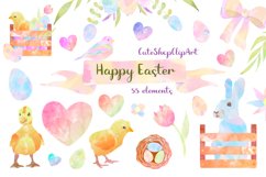 Watercolor easter png clipart. Happy easter animal Product Image 1