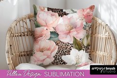 Watercolor Flowers Pillow Cover - Summer Pillow Sublimation Product Image 1