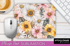 Floral Mouse Pad PNG - Pink Flowers Mousepad Sublimation Product Image 1