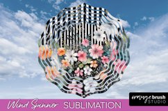 Pink Flowers Wind Spinner - Summer Wind Spinner Sublimation Product Image 1