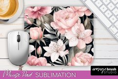 Floral Mouse Pad PNG - Pink Flowers Mousepad Sublimation Product Image 1