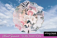 Pink Flowers Wind Spinner - Summer Wind Spinner Sublimation Product Image 1