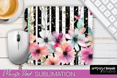 Floral Mouse Pad PNG - Pink Flowers Mousepad Sublimation Product Image 1