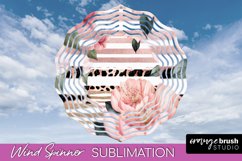 Pink Flowers Wind Spinner - Summer Wind Spinner Sublimation Product Image 1