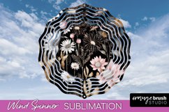Pink Flowers Wind Spinner - Summer Wind Spinner Sublimation Product Image 1