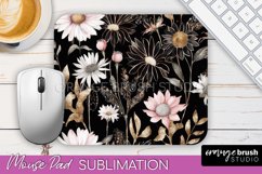 Floral Mouse Pad PNG - Pink Flowers Mousepad Sublimation Product Image 1