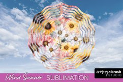 Pink Flowers Wind Spinner - Summer Wind Spinner Sublimation Product Image 1