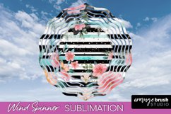Pink Flowers Wind Spinner - Summer Wind Spinner Sublimation Product Image 1