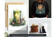 Watercolor Halloween Candles Clipart PNG for sublimation Product Image 4