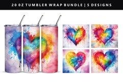 Heart 20oz Tumbler Wrap | Sublimation PNG Design Product Image 1