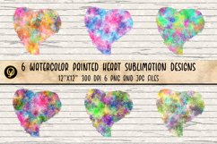 Watercolor Painted Heart Sublimation Designs. Product Image 1