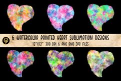 Watercolor Painted Heart Sublimation Designs. Product Image 8