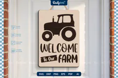 Welcome To Our Farm Wall Decor SVG Farmhouse Sign Product Image 2