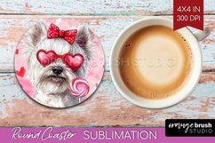 West Highland Terrier Valentine Round Coaster Valentines Day Product Image 1