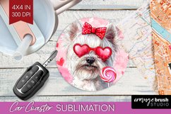 West Highland Terrier Valentine Car Coaster Valentines Day Product Image 1