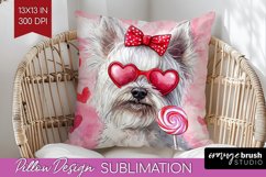 West Highland Terrier Valentine Pillow Sublimation Day Cover Product Image 1