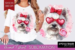 West Highland Terrier Valentine Round Tshirt Background Day Product Image 1