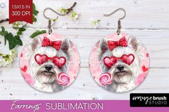 West Highland Terrier Valentine Round Earrings Valentines Product Image 1