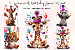 Whimsical Birthday Farm Clipart PNG Product Image 1