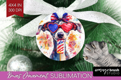 Whippet Dog Ornament PNG 4th Of July PNG Sublimation Product Image 1