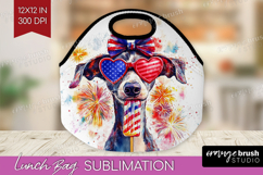 Whippet Dog Lunch Bag 4th Of July Lunch Bug PNG Sublimation Product Image 1