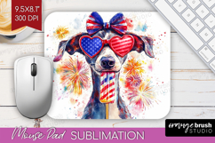 Whippet Dog Mouse Pad Sublimation 4th Of July Mousepad PNG Product Image 1