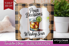 Whiskey Sour Cocktail Tumbler Wrap Summer Drink Tumbler PNG Product Image 1