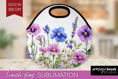 Wildflowers Lunch Bag - Watercolor Flowers Lunch Bug PNG Product Image 1